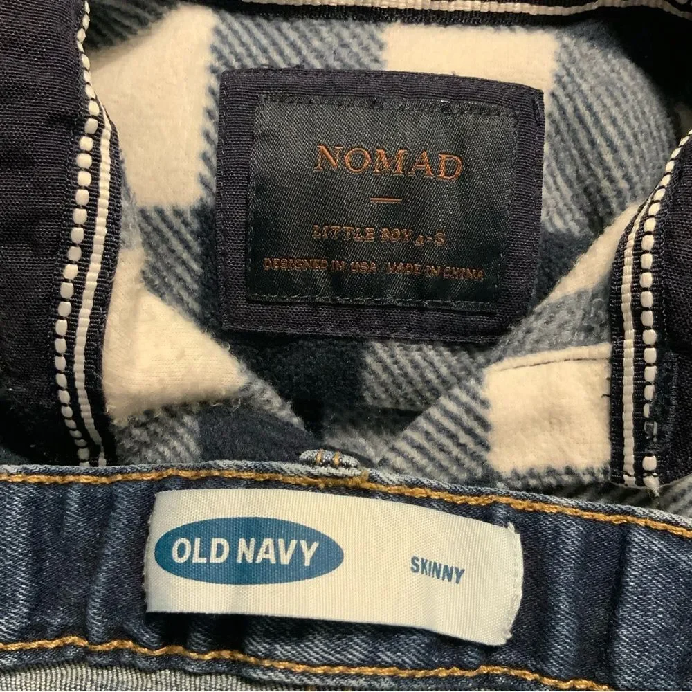 Old Navy Skinny Jeans & Nomad Flannel Matching Set